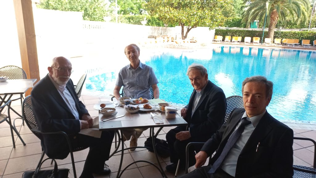 From left: Kip Thorne, Vahe Gurzadyan, Sir Roger Penrose, Antonio Paolozzi.