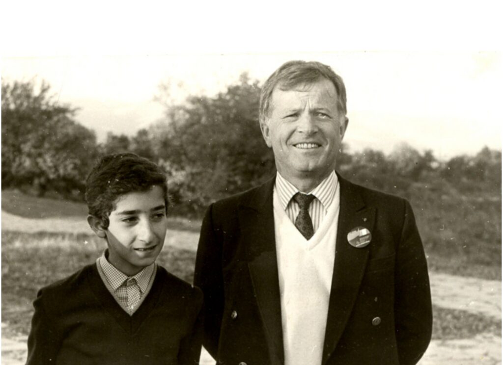 French cosmonaut Jean-Loup Chretien with Marat Krmoyan's son in Tsitsernakaberd.